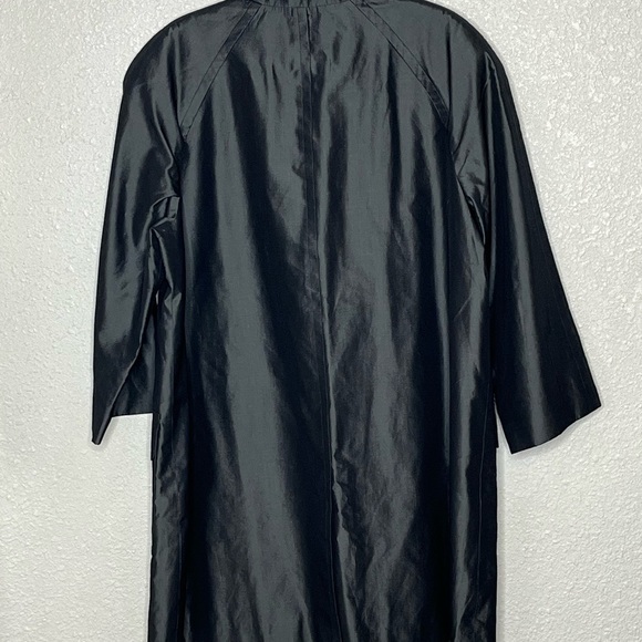 Carlisle Silk Trench Black Jacket Sz 16 - Picture 6 of 7